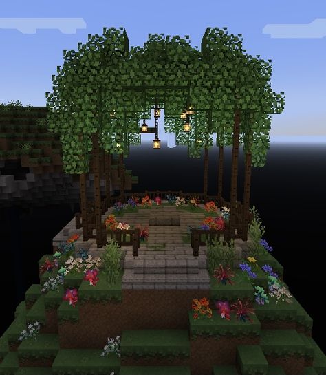 Minecraft Elf House Ideas, Cute Minecraft Enchanting Area, Minecraft Elf Village, Cute Minecraft World Ideas, Fairy Library Minecraft, Fairy Forest Minecraft, Minecraft Wedding Ideas, Enchanted Table Minecraft Design, Fairy Castle Minecraft