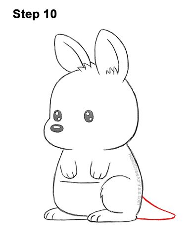 How to Draw a Kangaroo (Cartoon) VIDEO & Step-by-Step Pictures How To Draw A Kangaroo, Kangaroo Drawing Easy, Kangaroo Drawing Cute, Kangaroo Cartoon, Kangaroo Outline, Kangaroo Cartoon Drawing, Kangaroo Clipart, Cartoon Kangaroo, Kangaroo Drawing