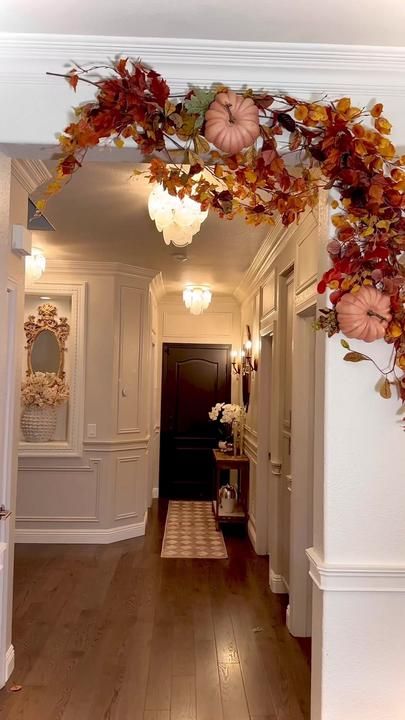 TikTok · Stephanie Padilla - Lifestyle Fall Store Displays, Arch Way, Archway Decor, Door Arch, Fall Windows, Decorating For Fall, Doorway Decor, Fall Leaf Garland, The Salvation Army