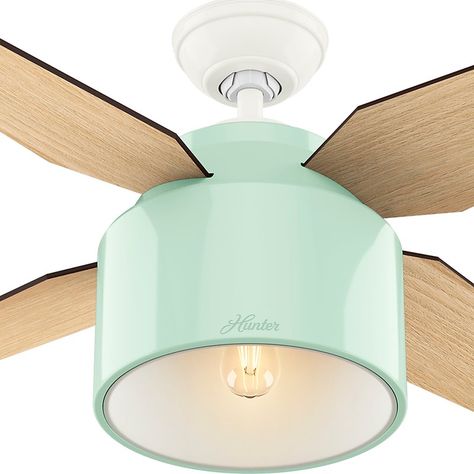 52" Cranbrook 4-Blade Ceiling Fan with Remote Mid Century Modern Ceiling Fan, White Ceiling Fan With Light, Ceiling Fan Makeover, Plastic Ceiling, Ceiling Fan Bedroom, White Ceiling Fan, Hunter Fan, White Ceiling, Fan With Light