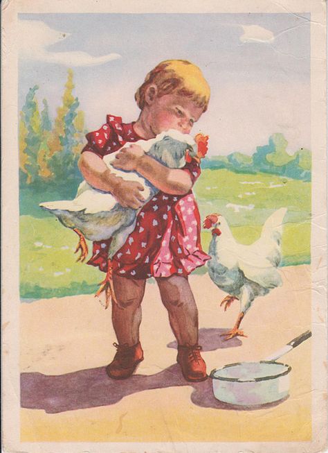 https://flic.kr/p/fW82UN | 1961 Postal Vintage, Boy Illustration, Old Magazines, Vintage Farm, Illustration Vintage, Printable Image, Childrens Illustrations, Us Images, Vintage Cards