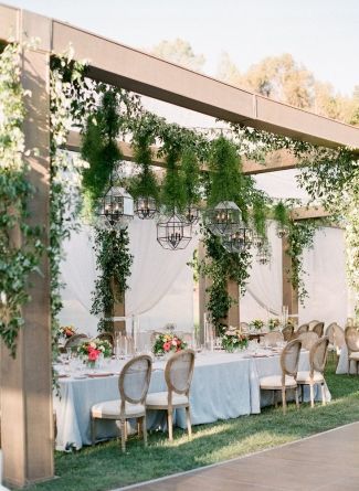 Garden Party Wedding, chic + modern garden party wedding reception with vibrant pop of pink florals and draping greenery at Ojai Valley Inn & Spa in Ojai, California. Brought to life by Florist- Rockrose Floral Design, Planner- Michel B. Events and Photographer- Michelle Beller. Ceiling Wedding Decor, Venue Decor Ideas, Outdoor Events Decor, Wedding Venue Decor, Ojai Valley Inn And Spa, Ojai Valley Inn, Ojai Wedding, Hanging Wedding Decorations, Ojai Valley