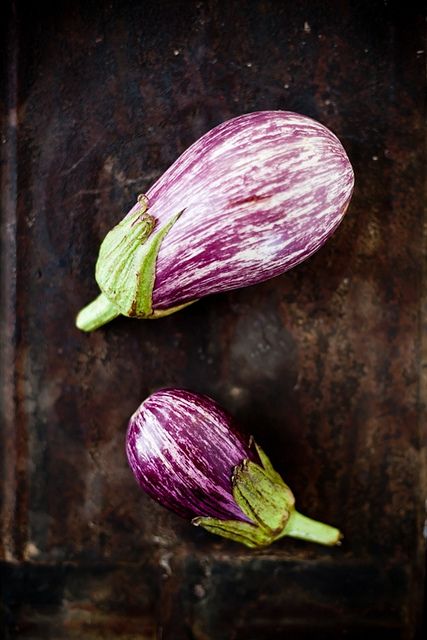 From tartelette's photostream on Flicker Imam Bayildi Recipe, Eggplant Companion Plants, Imam Bayildi, Vegetarian Substitutes, Purple Food, Vegetarian Appetizers, Yogurt Sauce, Fruit Vegetables, Companion Planting