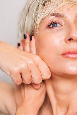 Stocksy United - 6157 stock photo and video results for 'massage' Neck And Shoulder Stretches, Facial Yoga Exercises, No Lips, Facial Yoga, Wrinkle Reduction, Celebrity Faces, Facial Exercises, Facial Muscles, Rose Blush