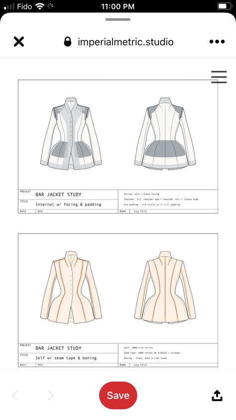 Dior Bar Suit Pattern, Bar Jacket, Fashion Competition, Dior Jacket, Fashion Design Patterns, Fashion Sketchbook, Costume Patterns, Fashion Portfolio, A Jacket