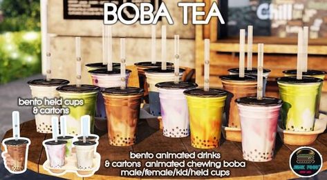 Sims 4 Cc Boba Tea, Sims 4 Cc Boba Tea Shop, Sims 4 Boba Cc, Sims 4 Boba Tea, Realistic Sims, Sims Outfits, Cc Furniture, Sims 4 Anime, Sims 4 Cas Mods