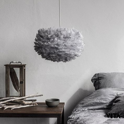 VITA Copenhagen lighting Eos Autumn Fair 2016 Birmingham NEC Feather Light Shade, Unique Lampshades, Feather Lamp, Luxury Bedroom Design, Ceiling Lamps Bedroom, Ideas Hogar, Modern Bedroom Design, Luminaire Design, Bedroom Lamps