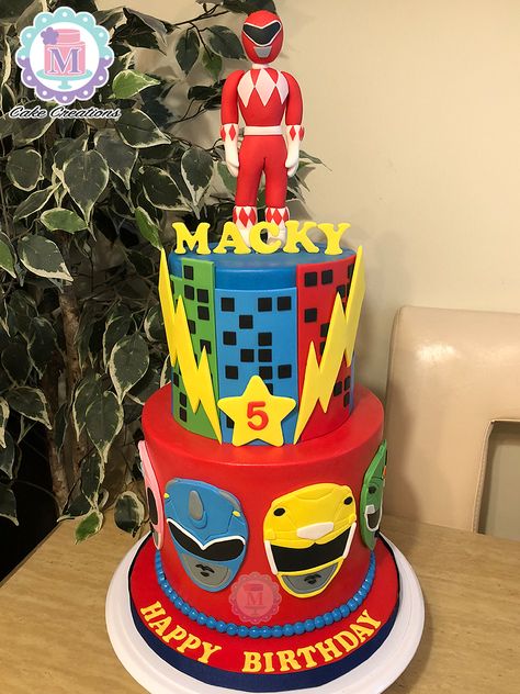 Power rangers fondant cake Power Rangers Cake Ideas, Power Rangers Birthday Party Ideas Cake, Power Rangers Cakes For Boys, Power Ranger Birthday Cake, Power Rangers Birthday Party Ideas, Power Rangers Birthday Party, Power Rangers Birthday Cake, Power Rangers Cake, Christian Cakes