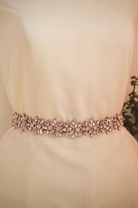 Long Trim, Bridal Sash Belt, Bridal Applique, Crystal Trim, Rose Gold Crystal, Blue Evening Dresses, Wedding Sash, Amazing Lace, Rhinestone Appliques