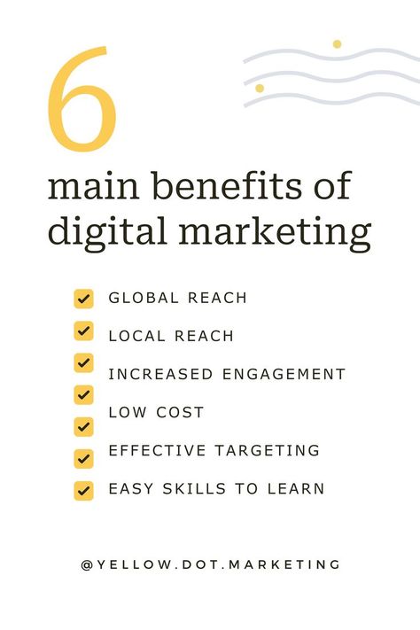 Digital marketing provides many advantages, here are some of the most impactful benefits of digital marketing: - Global reach - Loccal reach - Increased engagement - Low cost - Effective targeting -Easy skills to learn Learn mroe about how digital marketing can help make your company recession proof. ... 
less Learning Digital Marketing, Benefits Of Digital Marketing, Digital Marketing Skills, Digital Marketing Story Ideas, Digital Marketing Post Ideas, Digital Marketing Reels, Digital Marketing Post, Recession Proof, Digital Marketing Content