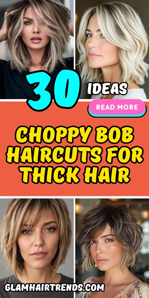 Choppy Bob Haircuts for Thick Hair: The Ultimate Style Guide Inverted Bob Hairstyles Wavy Hair, Short Bobs For Thick Hair Over 40, Short Haircuts With Bangs Round Face, Short Hair Cuts For Women Thick Wavy, Short Haircuts For Wavy Thick Hair, Haircuts For Round Faces And Thick Hair, Choppy Bob Haircuts For Thick Hair, Short Thick Hair Styles For Women, Thick Straight Hair Haircut