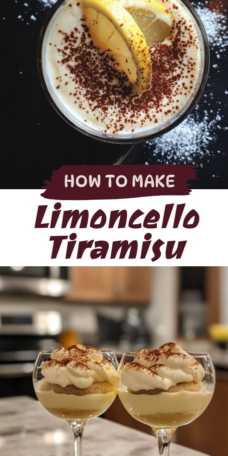 Limoncello Tiramisu Delight - Refreshing Italian Dessert Recipe Indulge in a delightful twist on classic tiramisu with our Limoncello Tiramisu Delight! This easy no-bake dessert features layers of creamy mascarpone, zesty lemon liqueur, and ladyfingers soaked in a luscious lemon syrup. Perfect for impressing your guests with a taste of Italy, this refreshing treat is sure to satisfy your sweet cravings. :lemon::cake: #LimoncelloTiramisu #ItalianDessert #EasyDessertRecipe Limoncello Tiramisu, Classic Tiramisu, Chocolate Peppermint Cookies, Pumpkin Spice Donut, Italian Recipes Dessert, Lemon Syrup, Gingerbread Latte, Italian Dessert, Rich Desserts