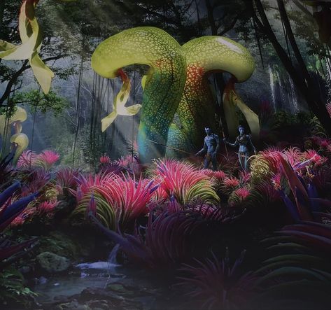 Avatar Plants Pandora, Pandora Animals Avatar, Pandora Concept Art, Pandora Jungle, Mythic Landscape, Avatar Scenery, Pandora Animals, Avatar Visuals, Avatar Concept Art