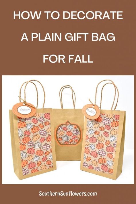 Paper Bag Decoration, Fall Cutouts, Homemade Gift Bags, Fall Dressing, Brown Paper Lunch Bags, Libra Gifts, Fall Candy, Decorated Gift Bags, Paper Lunch Bags