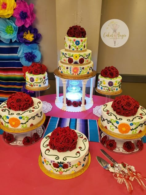 Mexican Quinceanera Cake, Mexican Quince Cake, Quince Cakes Mexican Theme, Mexican Cakes For 15, Mexican Theme 15 Party, Mexican Theme Quinceanera Cake, Mexican Theme Wedding Cake, Mexican Style Quinceanera Party Ideas, Mexican Quince Theme