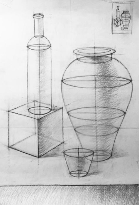 How To Draw Still Life Step By Step, Object Drawing Simple, Simple Shapes Drawing, Still Life Tutorial, Still Life Drawing Ideas, Still Life Pencil Shading, Simple Still Life, Sketch For Beginners, Drawing Objects