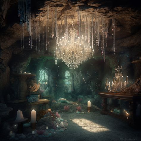 Siren House Aesthetic, Sea Castle Aesthetic, Underwater Bedroom Aesthetic, Sea Witch House, Gothic Mermaid Aesthetic, Mermaid Cove Aesthetic, Underwater Kingdom Aesthetic, Siren Bedroom Aesthetic, Mermaid House Aesthetic