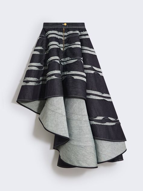 SPIRAL SNAIL SKIRT - E-SHOP - Ready-to-Wear | Maison Schiaparelli Spiral Skirt, Daniel Roseberry, Asymmetrical Cut, Ready To Wear, Satin, Skirt, Black