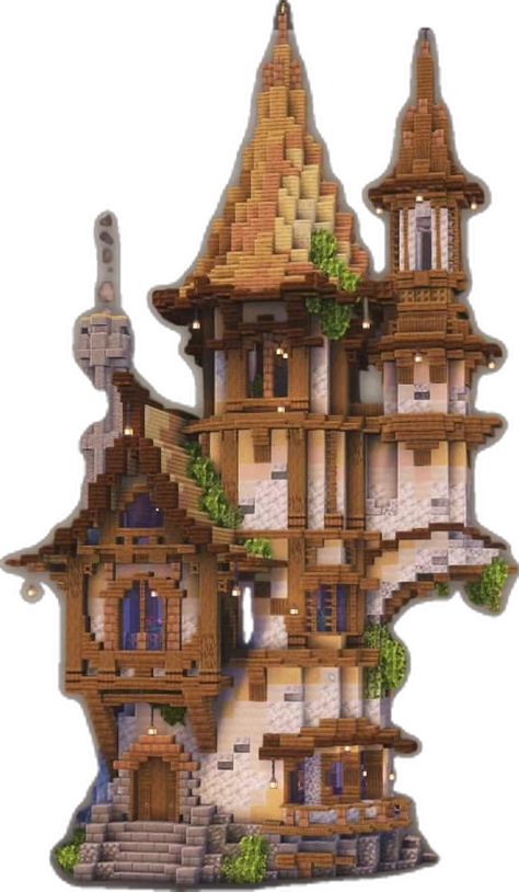 Fantasy Minecraft, Minecraft Castle Designs, Wizard Tower, Rumah Minecraft Sederhana, Minecraft Structures, Minecraft House Plans, Bangunan Minecraft, Minecraft Cottage, Easy Minecraft Houses