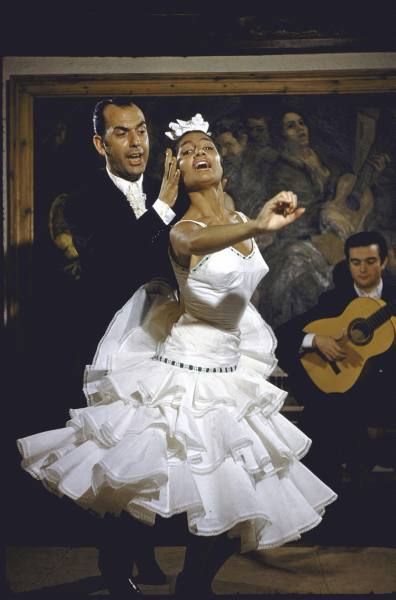 Flamenco dancer Maria Albaicin (R) performing w. unident. partner. Location:	Madrid, Spain Date taken:	1960 Photographer:	Loomis Dean Dance Vibes, Belly Dancing Classes, Base Drawing, Spain Culture, Flamenco Dancer, Egyptian Beauty, Style Moodboard, Flamenco Dress, Flamenco Dancing