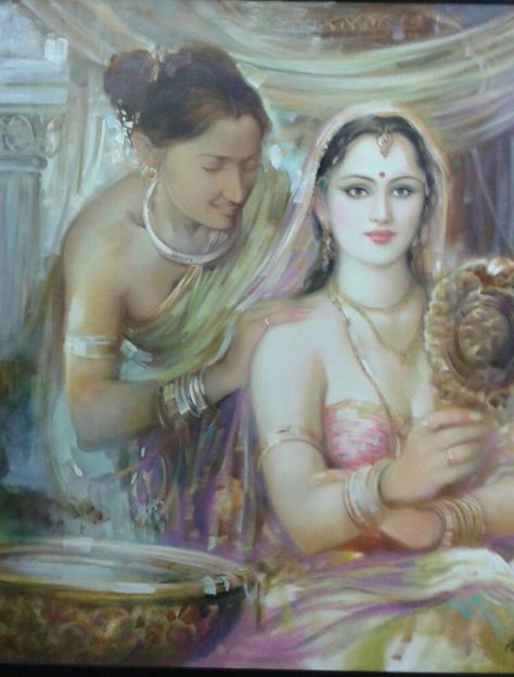 Pritvi-Soni-Apsara I #Oil on #Canvas #Paintings #Eikowa #Arts #IndianArts #Online EK-15-0020-OL-0003-43.2x48 Heer Ranjha, Rajasthani Painting, Indian Women Painting, Oil Painting Nature, Most Famous Paintings, Indian Art Gallery, Colorful Oil Painting, Indian Painting, Female Art Painting