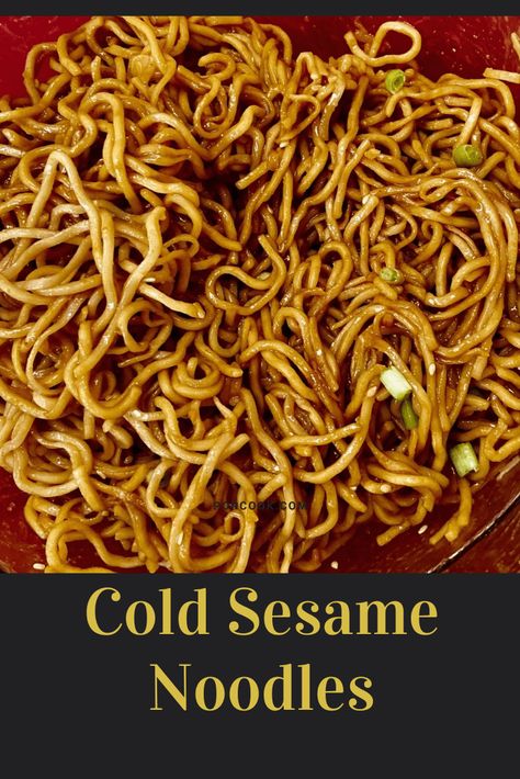 Cold Noodles Recipes, Chinese Noodle Recipes, Sesame Noodles Recipe, Cold Sesame Noodles, Sesame Noodles, Cold Noodles, Garlic Noodles, Sesame Sauce, Buttered Noodles