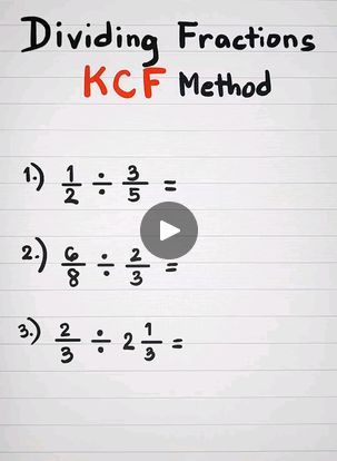 Dividing Fractions using KCF Method | Dividing Fractions using KCF Method

#fractions
#teachergon
#CSEreview
#LETreview | By Ako si Teacher GonFacebook Mixed Fractions, Maths Tricks, Dividing Fractions, Improper Fractions, 1000 Life Hacks, Phonics Words, Insta Profile, Studying Math, Math Tricks