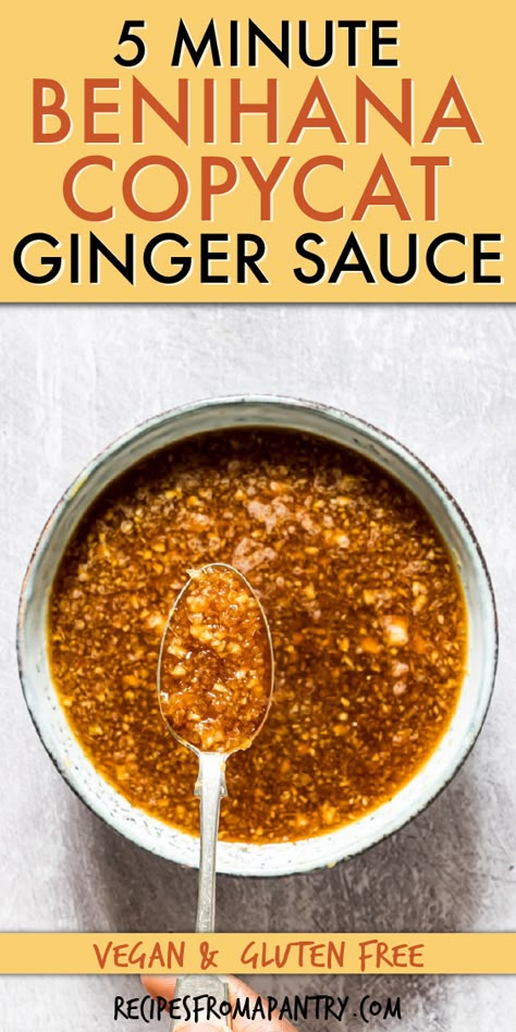 Ginger Sauce Hibachi Copycat Recipes, Hibachi Ginger Sauce Recipe, Ginger Sauce Hibachi, Benihana Sauce, Hibachi Ginger Sauce, Benihana Ginger Sauce, Copycat Hibachi, Japanese Ginger Sauce, Japanese Sauces