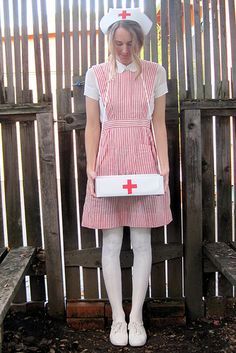 Candy striper on Pinterest | 44 Pins Candy Striper Uniform, Aesthetic Costumes, Addams Family Costume, Anime Nurse, Kawaii Nurse, Candy Costume, Striper Outfits, Doctor Party, Addams Family Musical