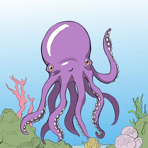 More fun with colors and the friendly octopus. #drawing #digitalart #octopus #seacreatures #ocean Friendly Octopus, Octopus Drawing, April 3, Sea Creatures, Octopus, More Fun, Digital Art, Drawings, On Instagram