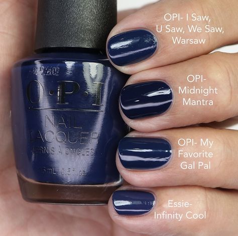 Blue Nail Polish Colors, Navy Nail Polish, Dark Blue Nail Polish, Opi Fall, Opi Nail Polish Colors, Navy Nails, Aqua Nails, Navy Blue Nails, Opi Nail Colors