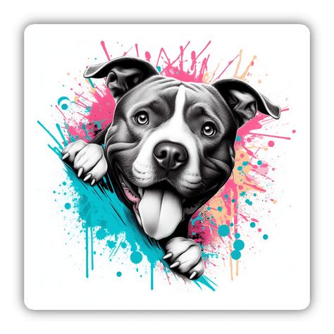 Available as Stickers or Digital Artwork. Pitbull Artwork, Black And White Pitbull, White Pitbull, Dog Room Decor, Pitbull Art, Dog Room, Dog Business, Dog Rooms, Pit Bulls