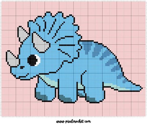 Triceratops Cross Stitch, C2c Crochet Blanket Baby Boy, Dino Blanket Crochet, Pokemon C2c Crochet Pattern, C2c Crochet Baby Blanket Pattern, Thomas And Friends Logo, Triceratops Crochet Pattern, Cross Stitch Harry Potter, Dinosaur Baby Blanket