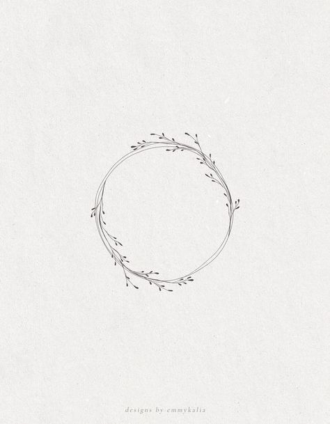 Floral Tattoo With Initials, Circle Tattoos For Women, Floral Circle Tattoo, Floral Wreath Tattoo, Wreath Tattoo, Circle Tattoo, Circle Tattoos, Vine Tattoos, Diy Tattoo