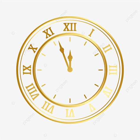 New Years Clock, Clock Png, Clock Clipart, Clock Vector, New Year Clock, New Year Typography, Happy New Year Fireworks, Blessing Words, Gold Clock