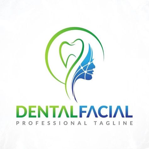 Dental Teeth With Facial Surgery Logo Logo Template Surgery Logo Design, Dental Logo Dentists, Dental Business Cards, Dentist Art, Dental Clinic Logo, Teeth Logo, Dental Business, Dentist Logo, Skin Logo