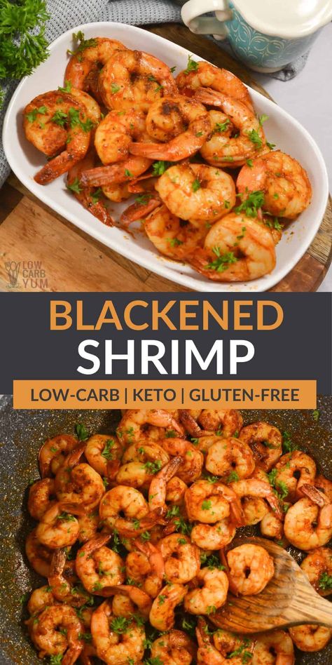 Cajun Recipes Easy, Healthy Low Calorie Dinner, Low Carb Shrimp Recipes, Keto Shrimp Recipes, Easy Cajun, Keto Seafood, Blackened Shrimp, Keto Eating, Shrimp Recipes Healthy