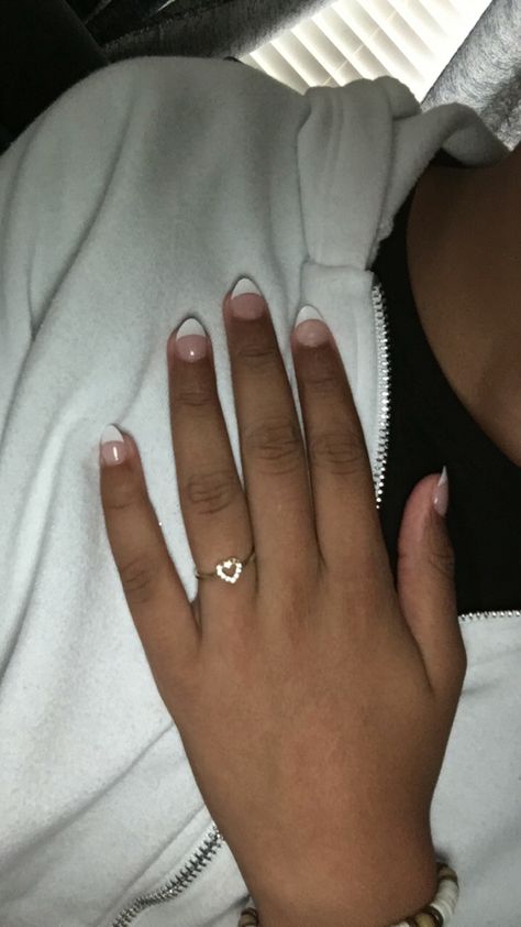 Short Oval Vs Almond Nails, Nails Acrylic Oval Design, French Tips Short Almond, Short Pointy Nails Almond, Extra Short Almond Nails, Short Almond French Tip, Acrylic Nails Almond Shape, Red Ombre Hair, Short Almond Nails