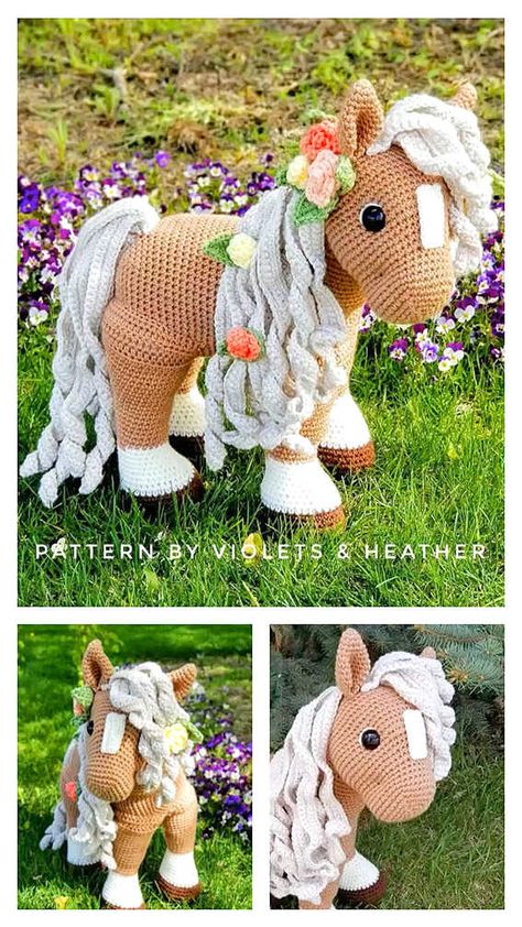 Crochet Pony, Crochet Toys Free, Crochet Horse, Crochet Animals Free Patterns, Crochet Unicorn, Horse Pattern, Crochet Amigurumi Free, Crochet Animal Patterns, Fun Crochet Projects