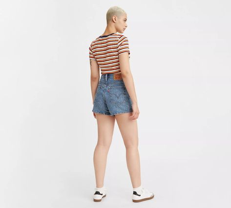 High Waisted Mom Women's Shorts - Medium Wash | Levi's® US High Waisted Mom Shorts, Levis Women, Mom Shorts, Levi Shorts, Summer Staples, Comfortable Fashion, Overall Shorts, Warm Weather, Women's Shorts