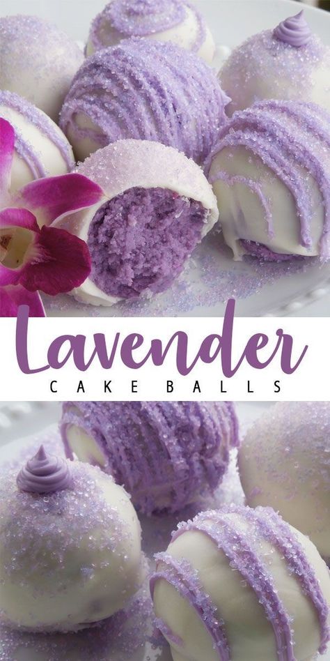 Tea Party Food Recipes Easy, Recipes Using Lavender Buds, No Bake Dessert Recipes Easy, Colorful Baked Goods, Lavender Snacks, Lavender Food Recipes, Easy Food Art Ideas, Lavender Recipes Baking, June Desserts