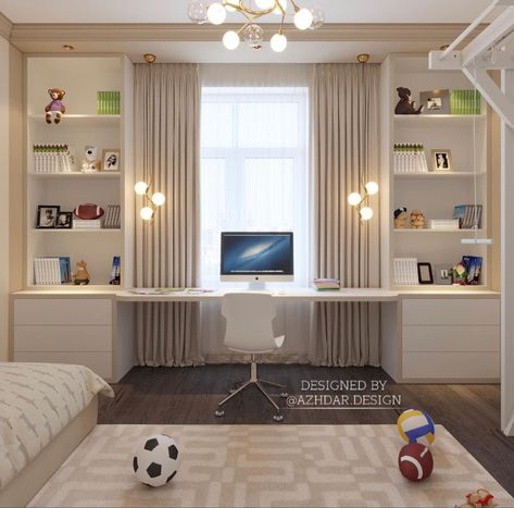 Study Room Decor Ideas, Modern Study Rooms, Study Room Design, Kids Bedroom Designs, Study Area, Cabinets Diy, Kids Interior Room, Study Room Decor, Home Office Bedroom