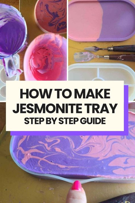 Learn how to use jesmonite in an easy way as we make this beautiful and colorful jesmonite tray in just 40 minutes. Visit the blog to learn more Jesomite Diy, Jesmonite Art, Jesmonite Diy, Jesmonite Pigment Mixing, Jesmonite Tray Diy, Jesmonite Ideas, Jesomite Tray, Jesmonite Marble Effect, Jesmonite Tray