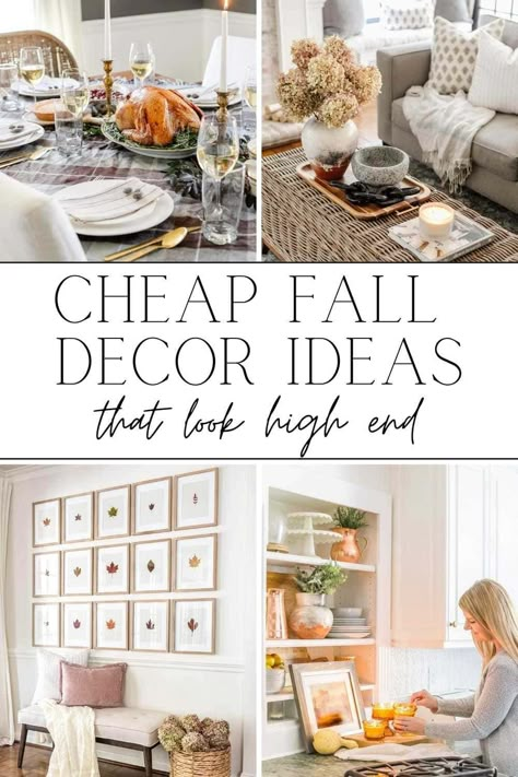 A round-up of simple DIY crafts and cheap fall decor ideas to make your home feel cozy and inviting for the season using (mostly) what you already have. Cheap Fall Decor Ideas, Cheap Fall Decor, Vintage Fall Decor, Fall House, Autumn Room, Easy Fall Decor, Cheap Fall, Summer Pillows, Budget Home Decorating