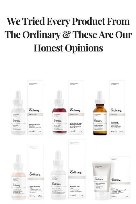 This is our honest opinion on every product from Deciem's The Ordinary   #Serum #TheOrdinary #Beauty #Skincare #Deciem #Sephora Ordinary Serum, The Ordinary Serum, Ordinary Skincare, Zits Popping, The Ordinary Skincare, Anti Aging Oils, Margarita Recipe, Up Book, Best Anti Aging