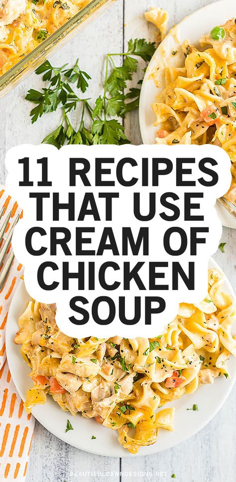 Campbells Soup Recipes Chicken, Creamy Chicken Soup Recipes, Cream Of Chicken Casserole, Cream Of Chicken Soup Recipes, Chicken Soup Recipes Crockpot, Chicken Soup Crockpot, Campbells Soup Recipes, Campbells Recipes, Cream Soup Recipes