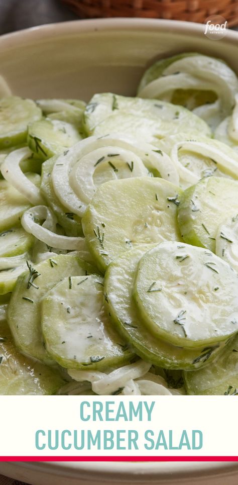 Cucumber Sour Cream Dill Salad, Side For Chicken, Christmas Menus, Cucumber Dressing, Black Bread, Creamed Cucumbers, Creamy Cucumber Salad, Cucumbers And Onions, Creamy Cucumbers