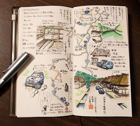 Voyage Sketchbook, Journal D'inspiration, Kunstjournal Inspiration, Travel Journal Scrapbook, Travel Art Journal, 동화 삽화, Japanese Travel, Travel Sketchbook, Sketch Journal