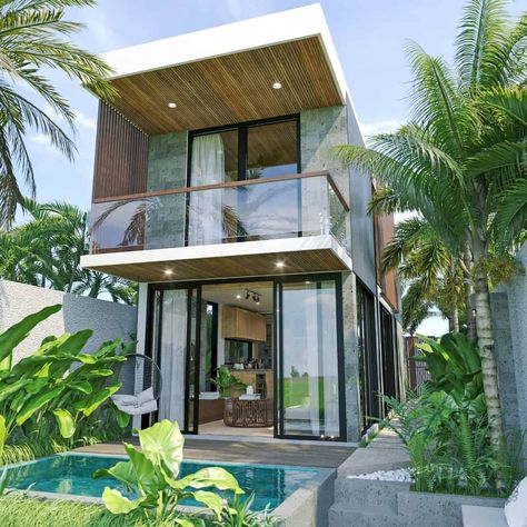 Development - Tiny Villas in Bali Tiny Villa, Balinese Villa, Bali Architecture, Villas In Bali, Bali Style Home, Caribbean Homes, Small Villa, Bali House, Rest House