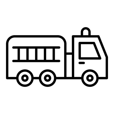 Fire Truck Line Icon Simple Firetruck Drawing, Fire Truck Drawing Easy, How To Draw A Fire Truck, Starfish Activities, Truck Doodle, Fire Truck Clipart, Fire Truck Drawing, Truck Icon, Truck Coloring Pages